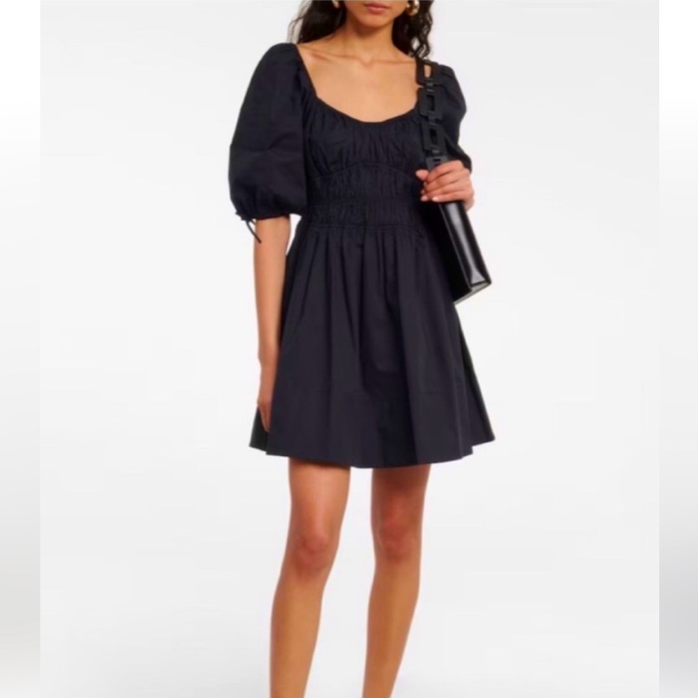 NWT House of Harlow Black Peasant Milkmaid Ruffle Dress Small